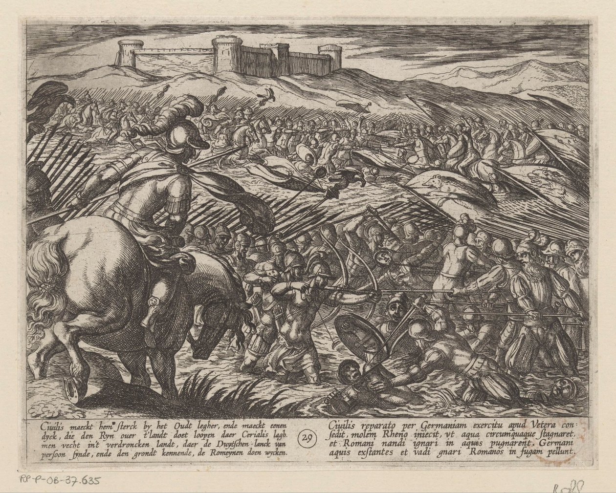 Julius Civilis setzt das Land mit Hilfe von Deichen unter Wasser von Antonio Tempesta