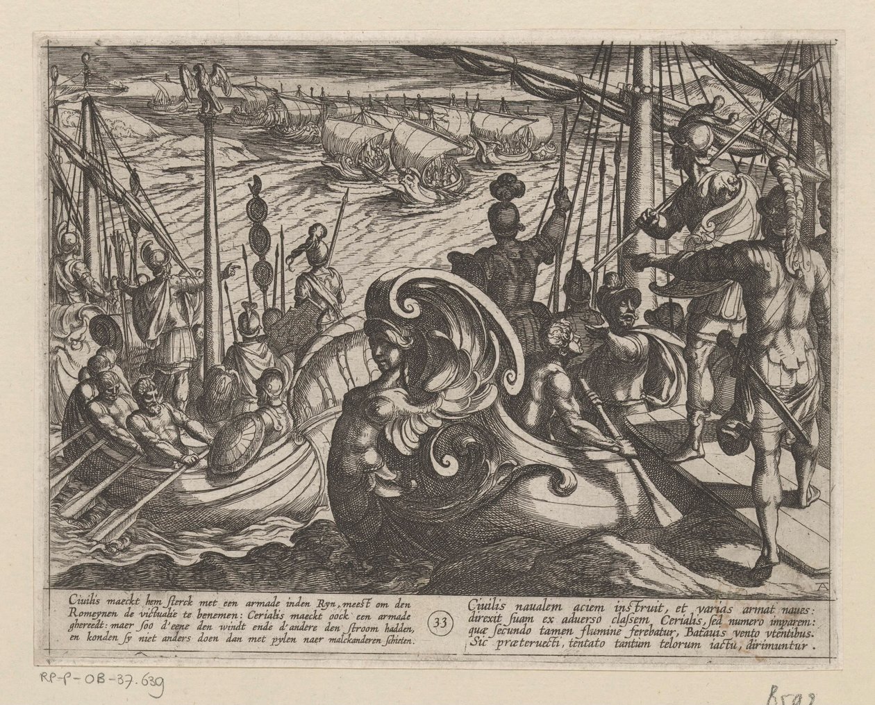 Niederländische und römische Schiffe am Rhein von Antonio Tempesta