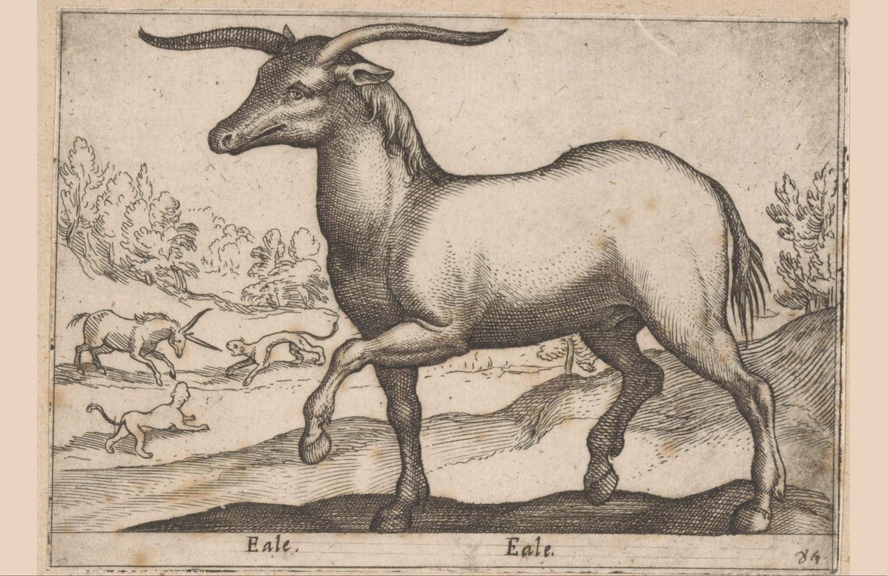 Pferd mit Hörnern von Antonio Tempesta