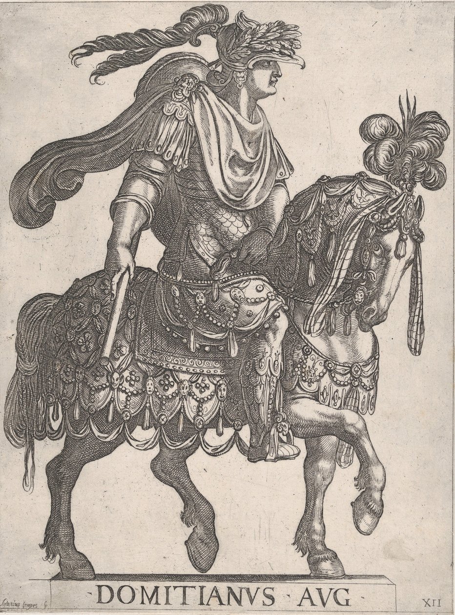 Kaiser Domitian zu Pferd nach rechts aus den 