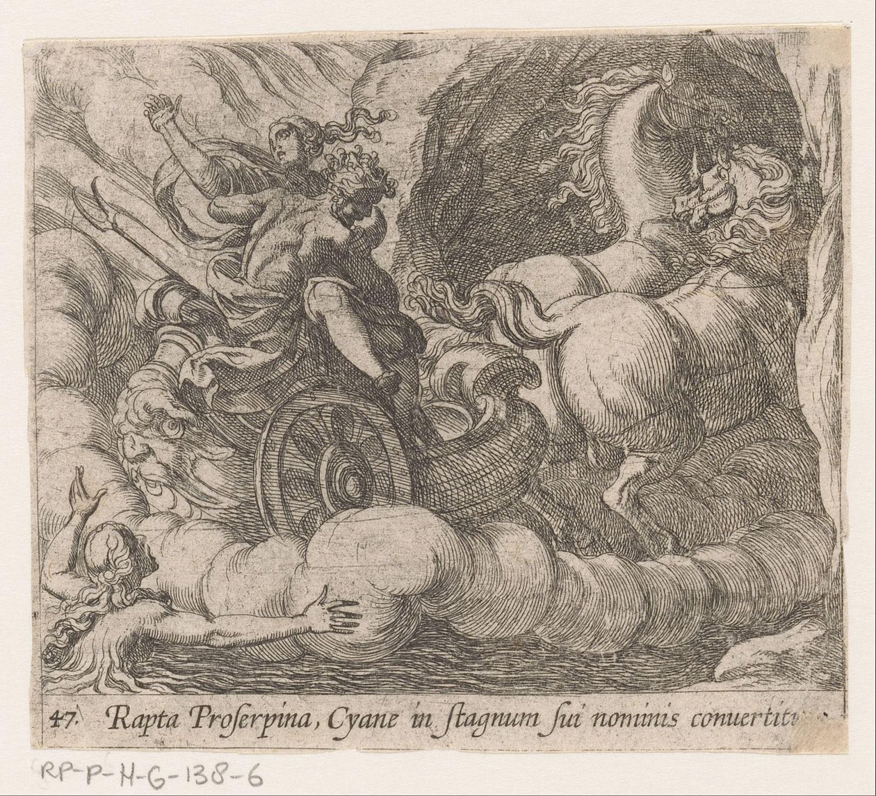 Pluto führt Proserpina an der Nymphe Cyane vorbei von Antonio Tempesta