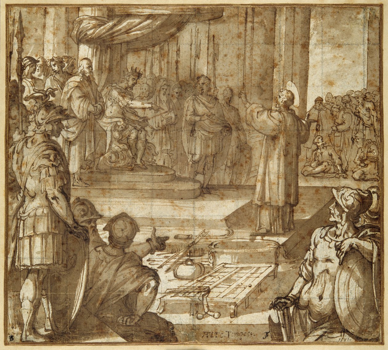 St. Laurentius spricht in Anwesenheit des Präfekten Decius von Antonio Tempesta