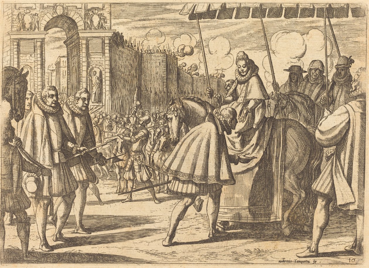 Triumphaler Einzug von Margarete von Österreich von Antonio Tempesta