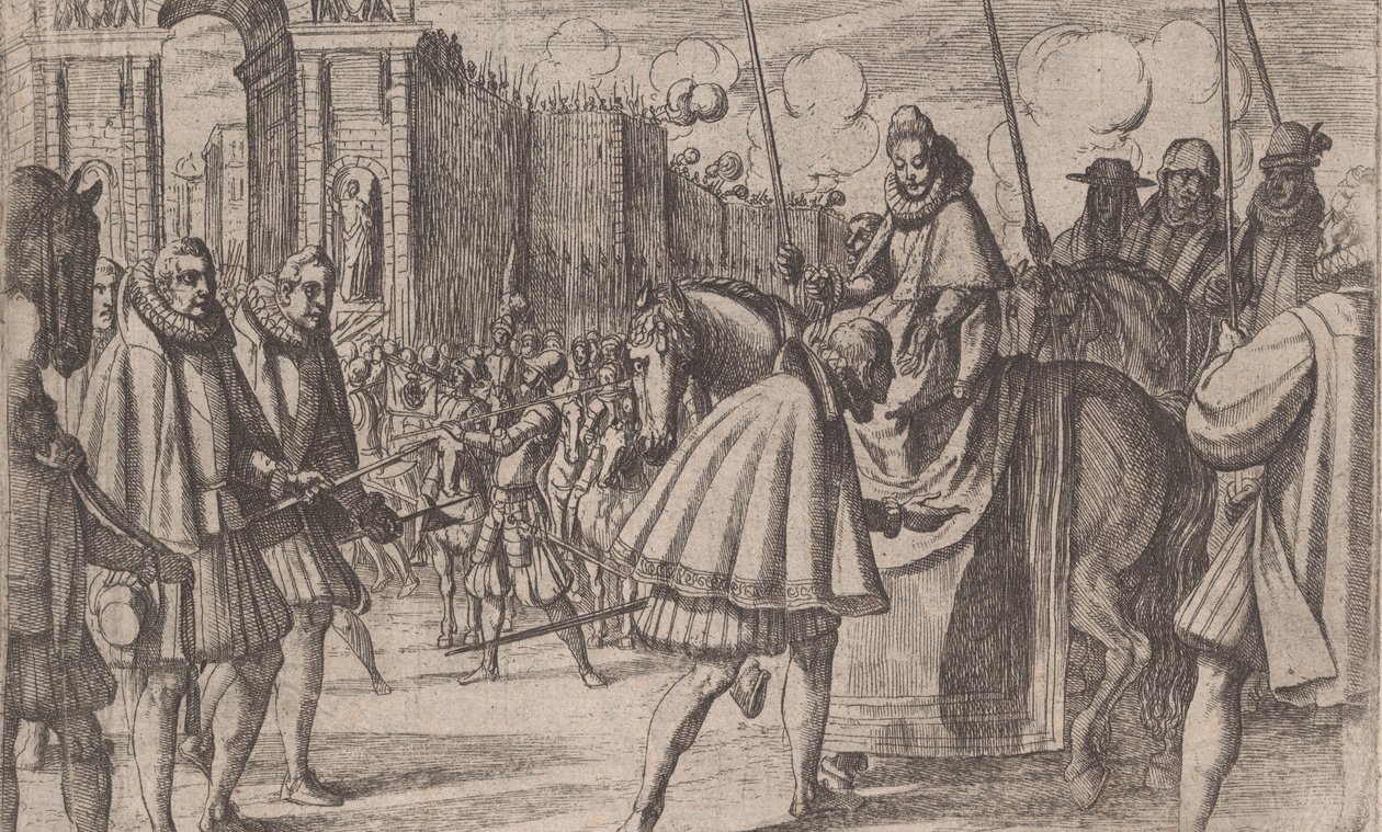 Triumphaler Einzug von Margarete von Österreich in Mailand, aus Das Leben von Margarete von Österreich, 1612 von Antonio Tempesta