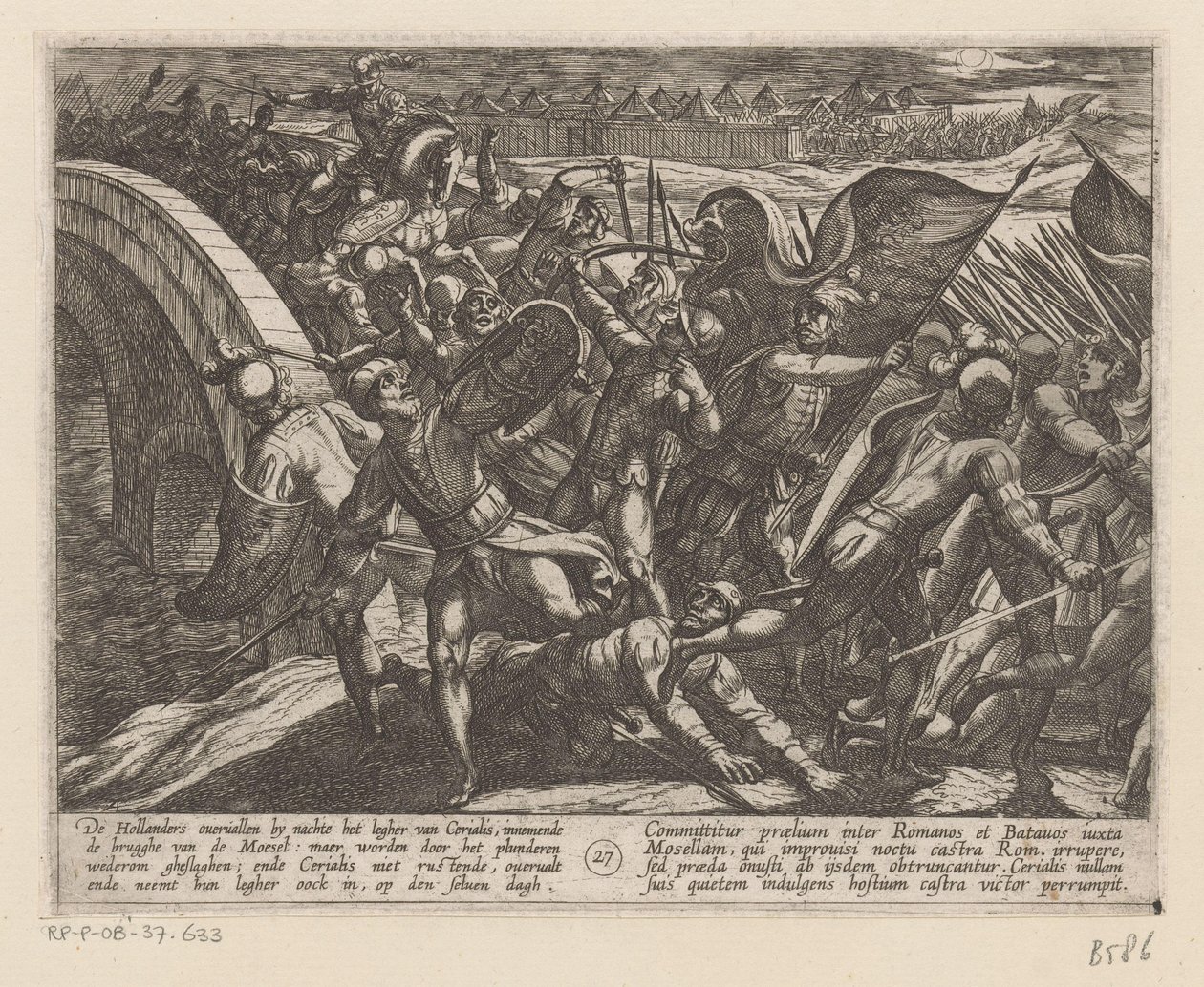 Überraschungsangriff auf das römische Lager an der Mosel von Antonio Tempesta