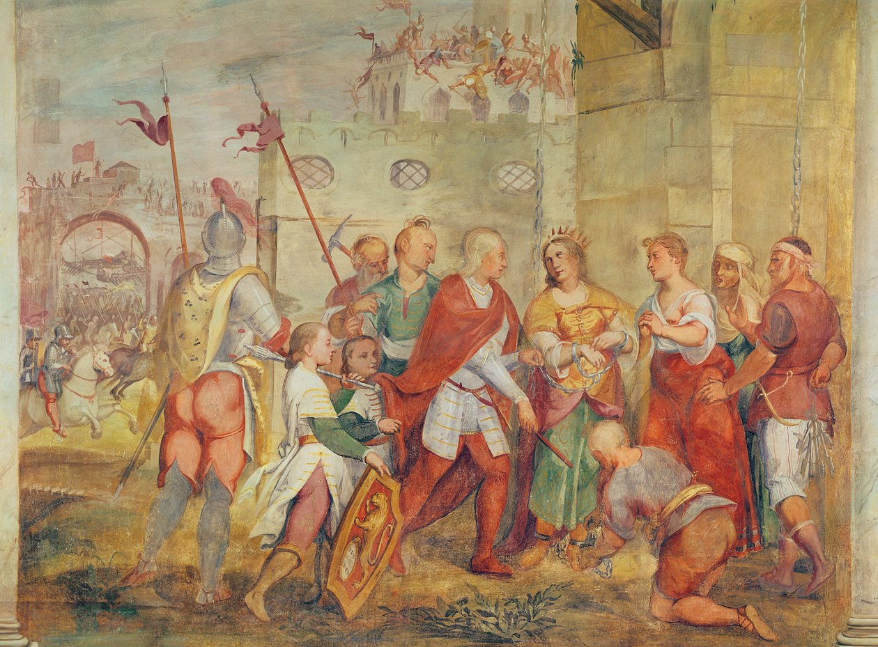 Jacopo Barbarigo befreit Königin Margarete von Ungarn von den Türken im Jahr 1426 von Antonio Vassilacchi