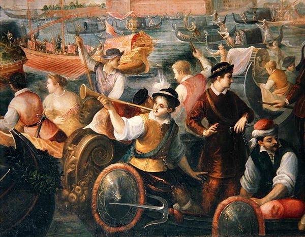 Die Landung von Catarino Cornaro in Venedig im Jahr 1489 (Detail) von Antonio Vassilacchi