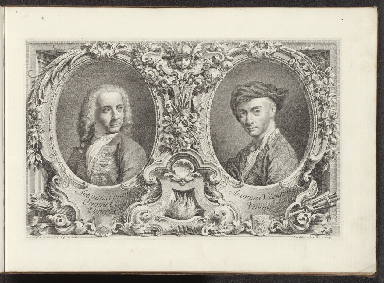 Porträts der Künstler Canaletto und Antonio Visentini (Serie) von Antonio Visentini