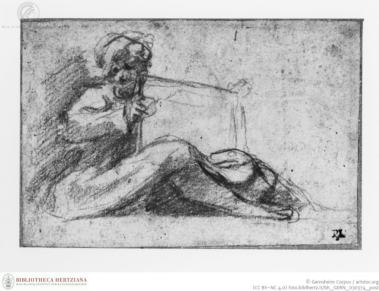 Sitzende Figur mit Buch von Antonio da Correggio