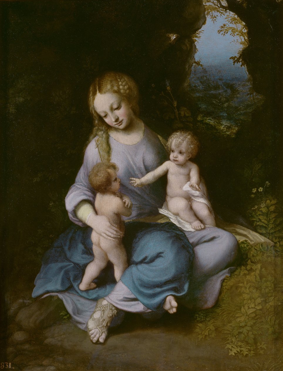 Jungfrau und Kind mit Johannes dem Täufer als Junge von Antonio da Correggio