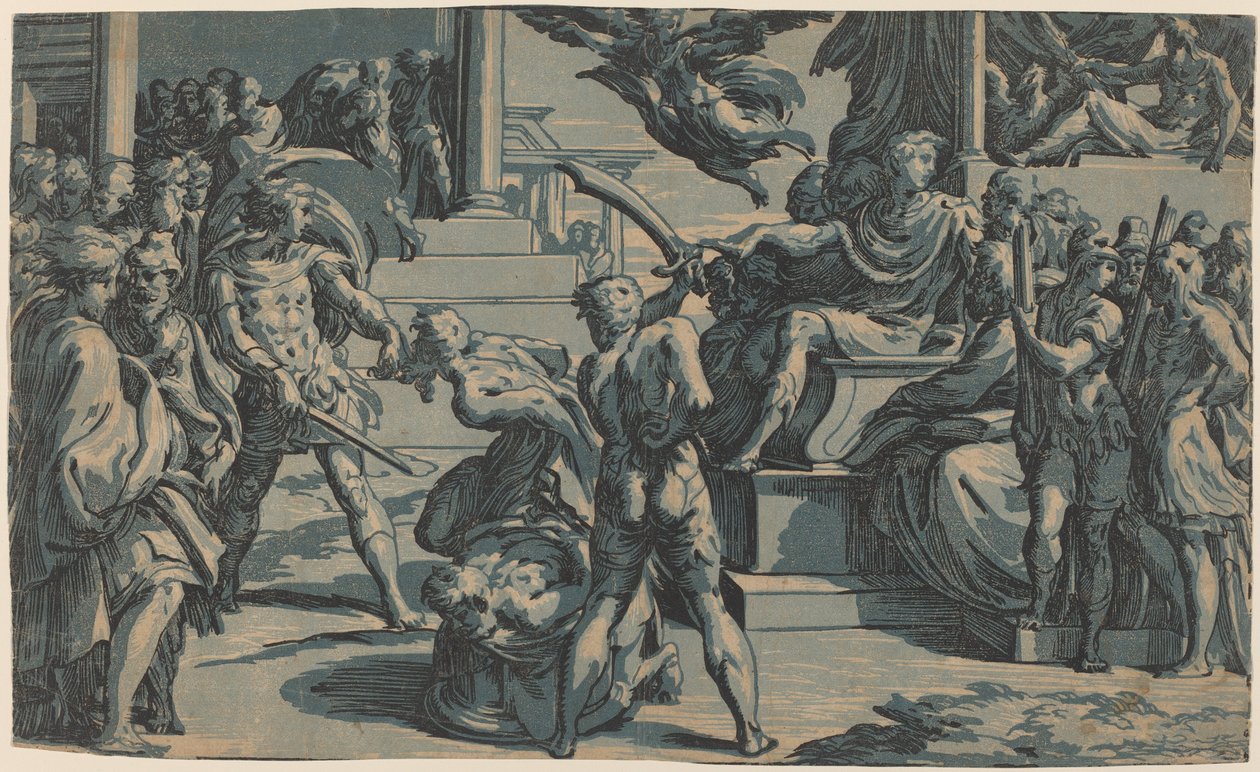 Das Martyrium der Heiligen Peter und Paul von Antonio da Trento, after Parmigianino