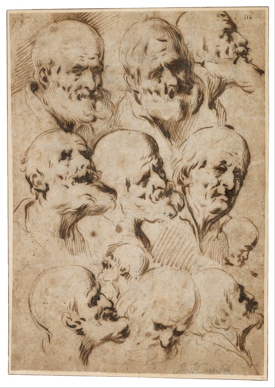 Studie der Köpfe der Apostel von Antonio del Castillo y Saavedra