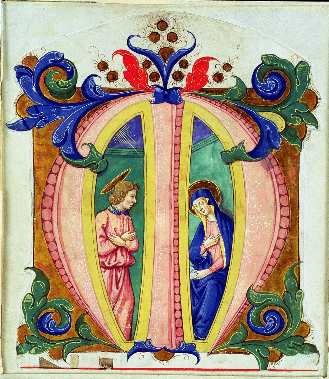 Historisierte Initiale M, die die Verkündigung darstellt von Antonio di Niccolo di Lorenzo