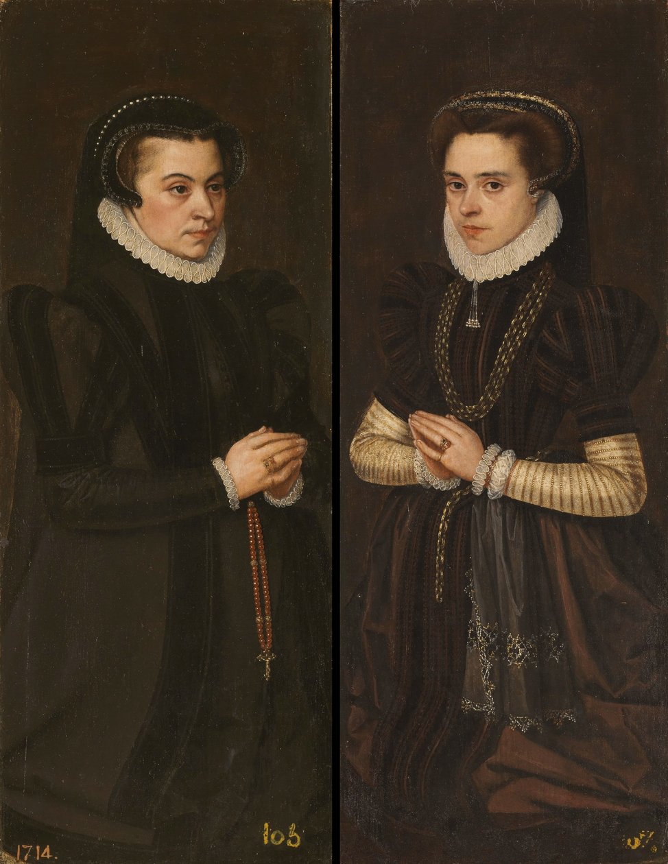 Margarita de Parma und Maria von Portugal, Ehefrau von Alessandro Farnese von Antonis Mor