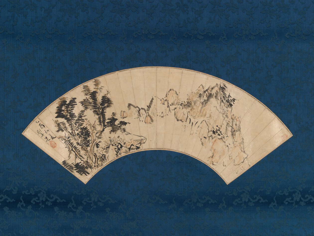 Teezubereitung an einer Bergschlucht, 1825 von Aoki Mokubei