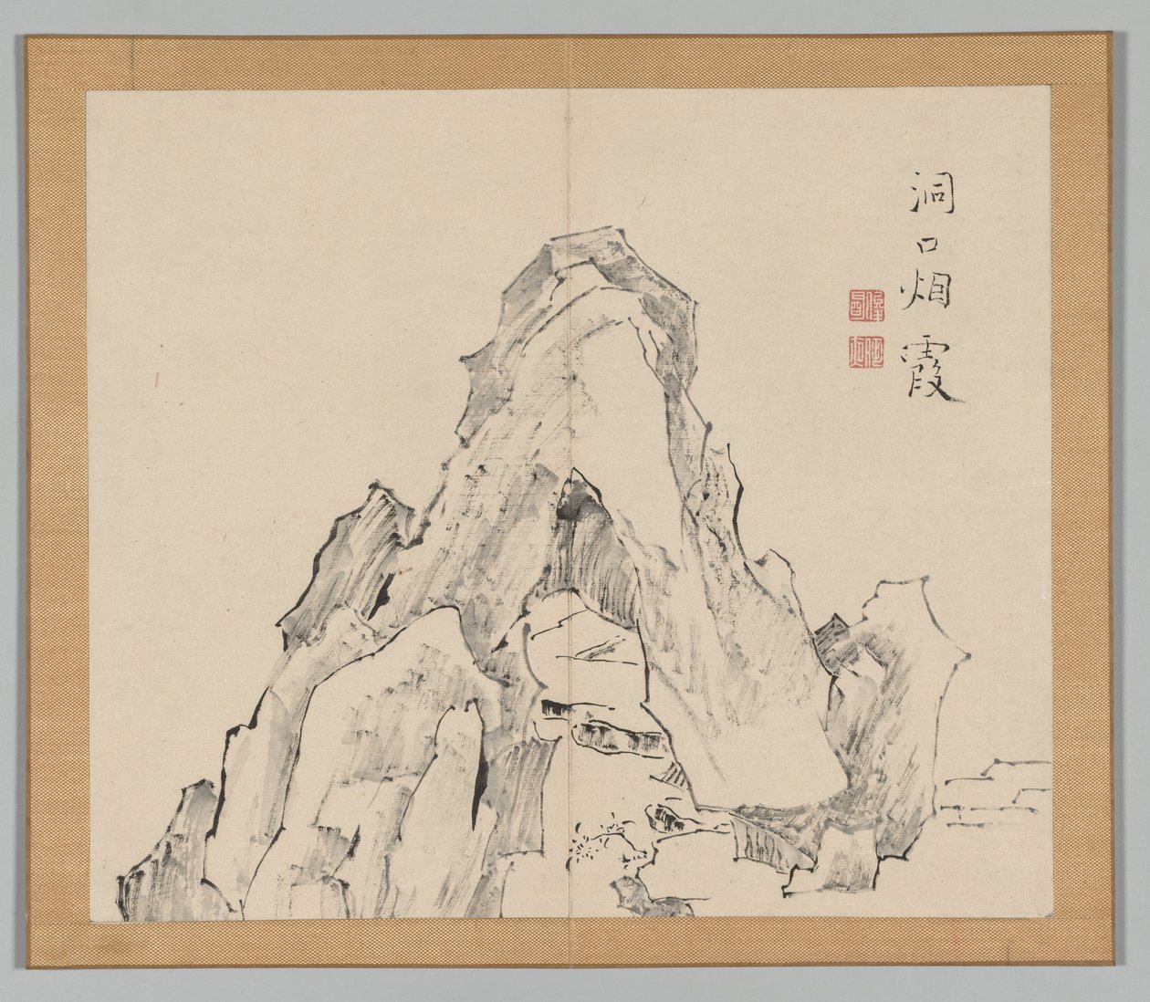 Doppelalbum mit Landschaftsstudien nach Ikeno Taiga, Band 2 Blatt 20, 18. Jahrhundert von Aoki Shukuya