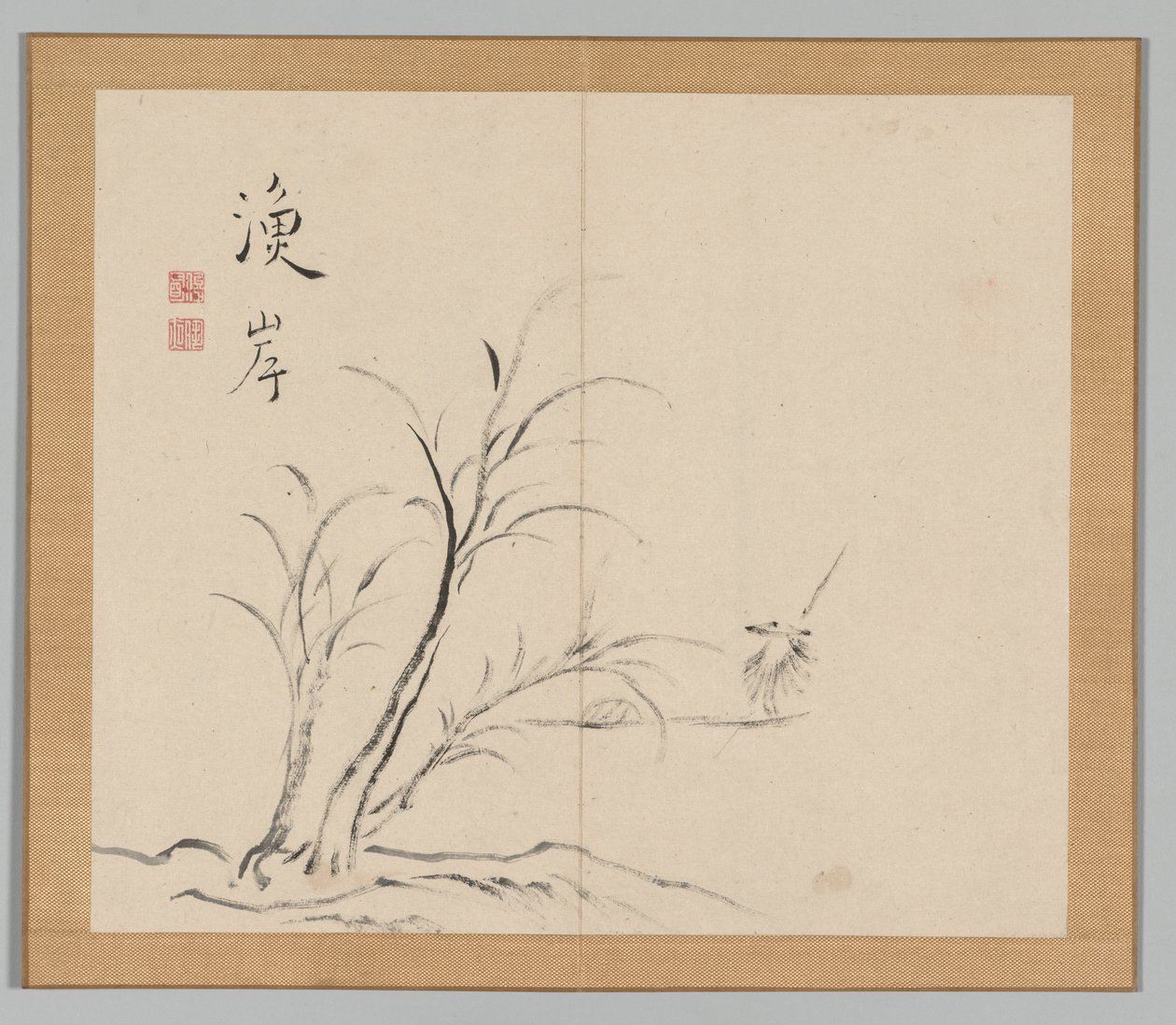 Doppelalbum mit Landschaftsstudien nach Ikeno Taiga, Band 2 Blatt 26, 18. Jahrhundert von Aoki Shukuya