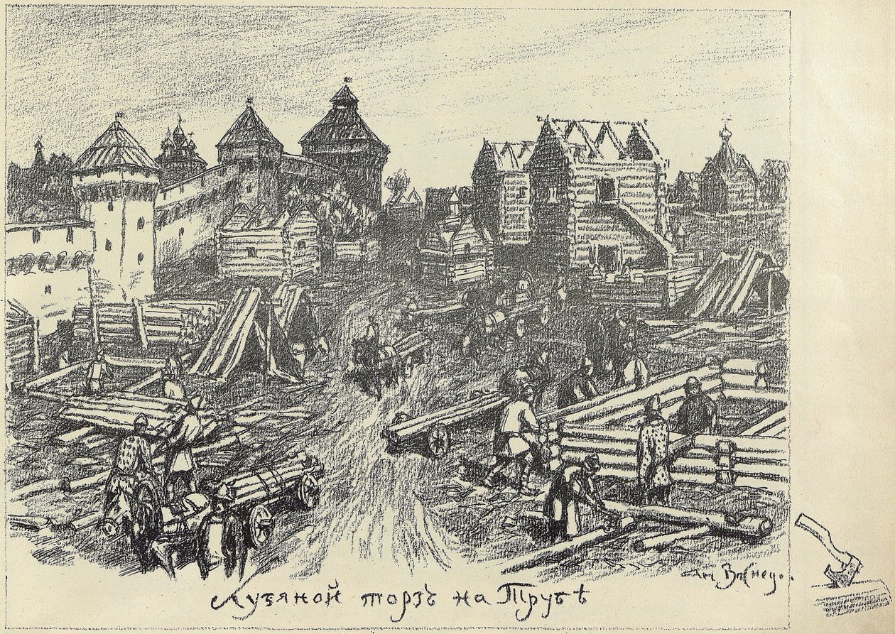 Lubyanoi Rynok Holzmarkt am Trubnaya Platz in Moskau, frühe 1920er Jahre von Apollinari Mikhailovich Vasnetsov