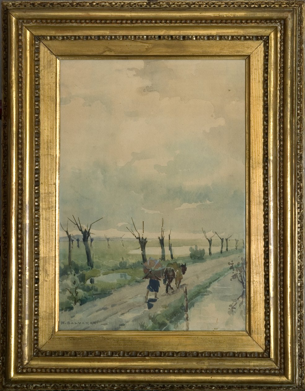 Landschaft mit Personen 1918-19 von Arcangelo Salvarani
