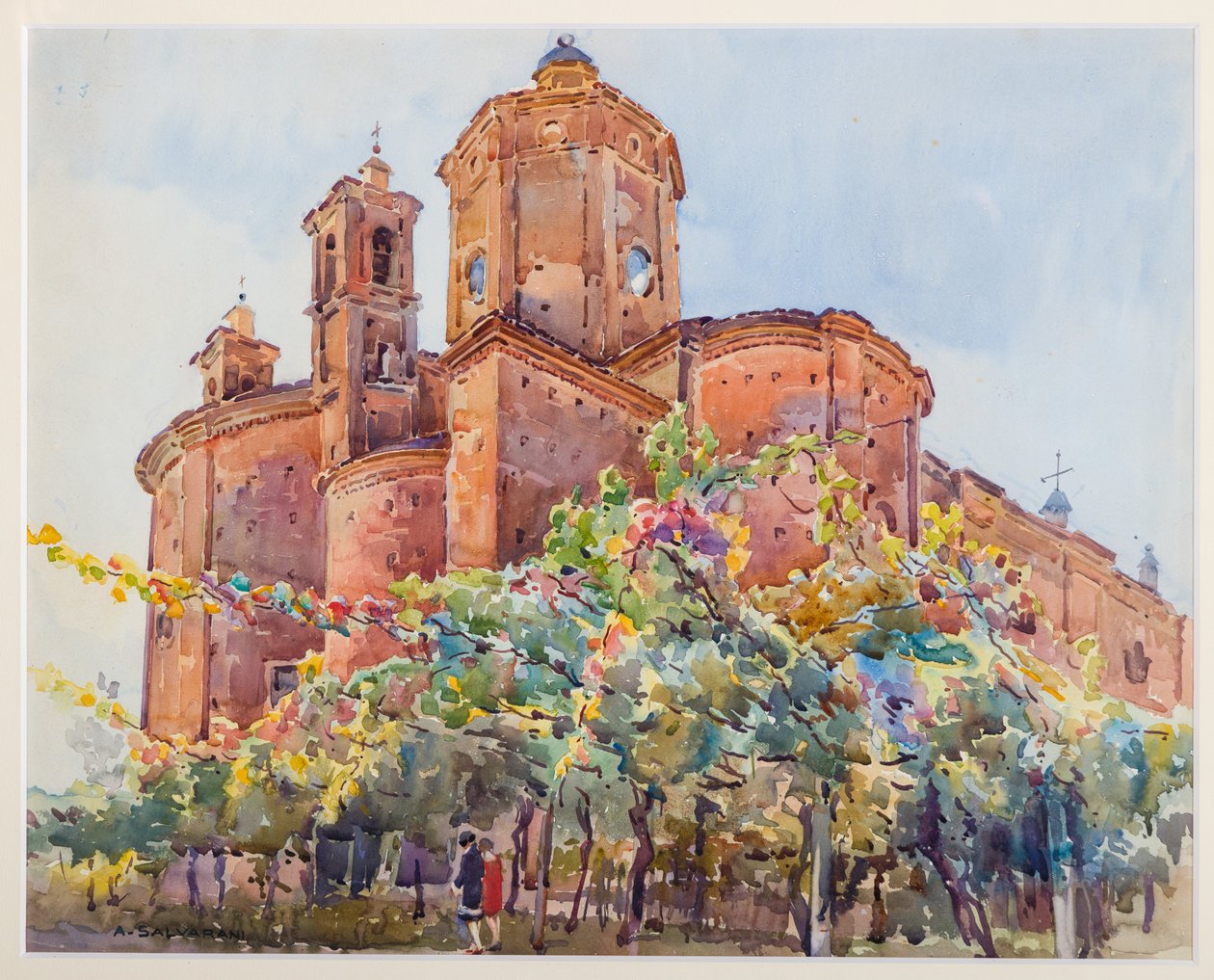 St. Nicolò Kirche (Aquarell auf Papier) von Arcangelo Salvarani