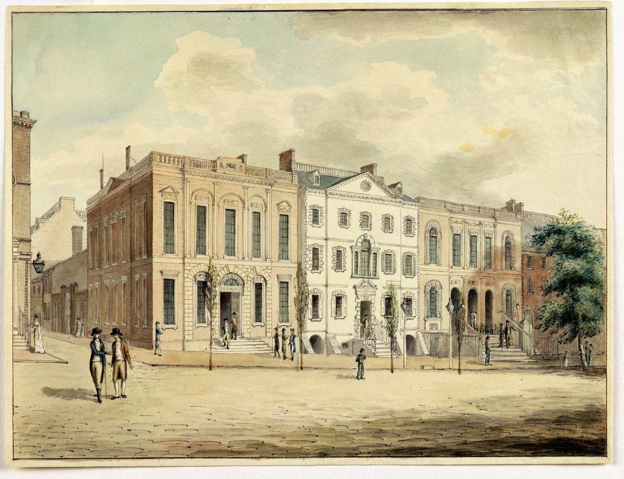 Nordostecke der Wall- und William-Straßen, New York City, 1798 von Archibald Robertson