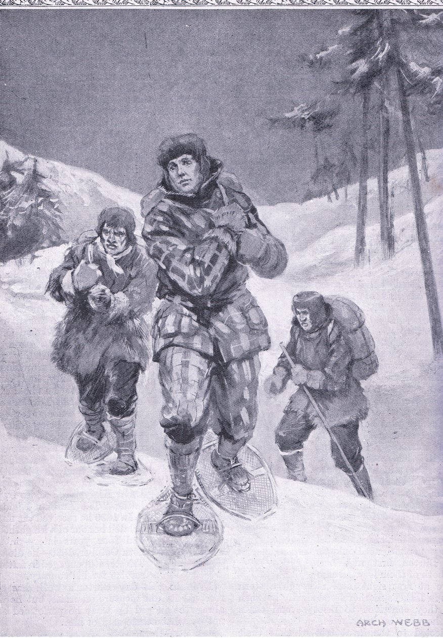 Durch wegloses Ödland nach Labrador (Donald Smith), Illustration aus Cassells Romance of Famous Lives, ca. 1940 von Archibald Webb