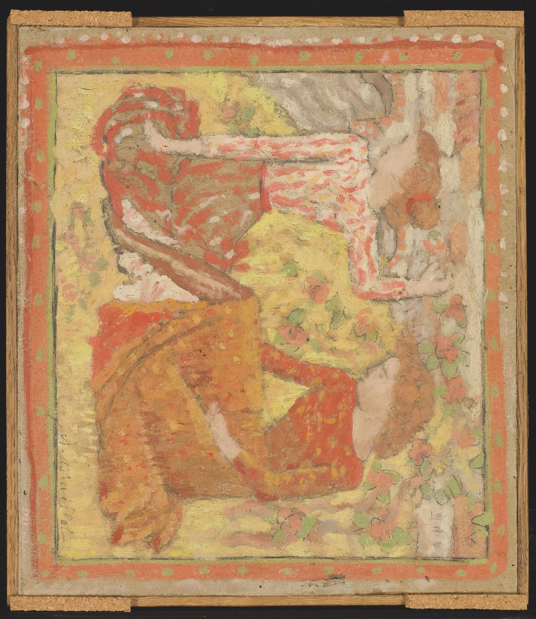 Zwei junge Mädchen in einem Obstgarten (Entwurf für einen Wandteppich), ca. 1895-1900 von Aristide Maillol