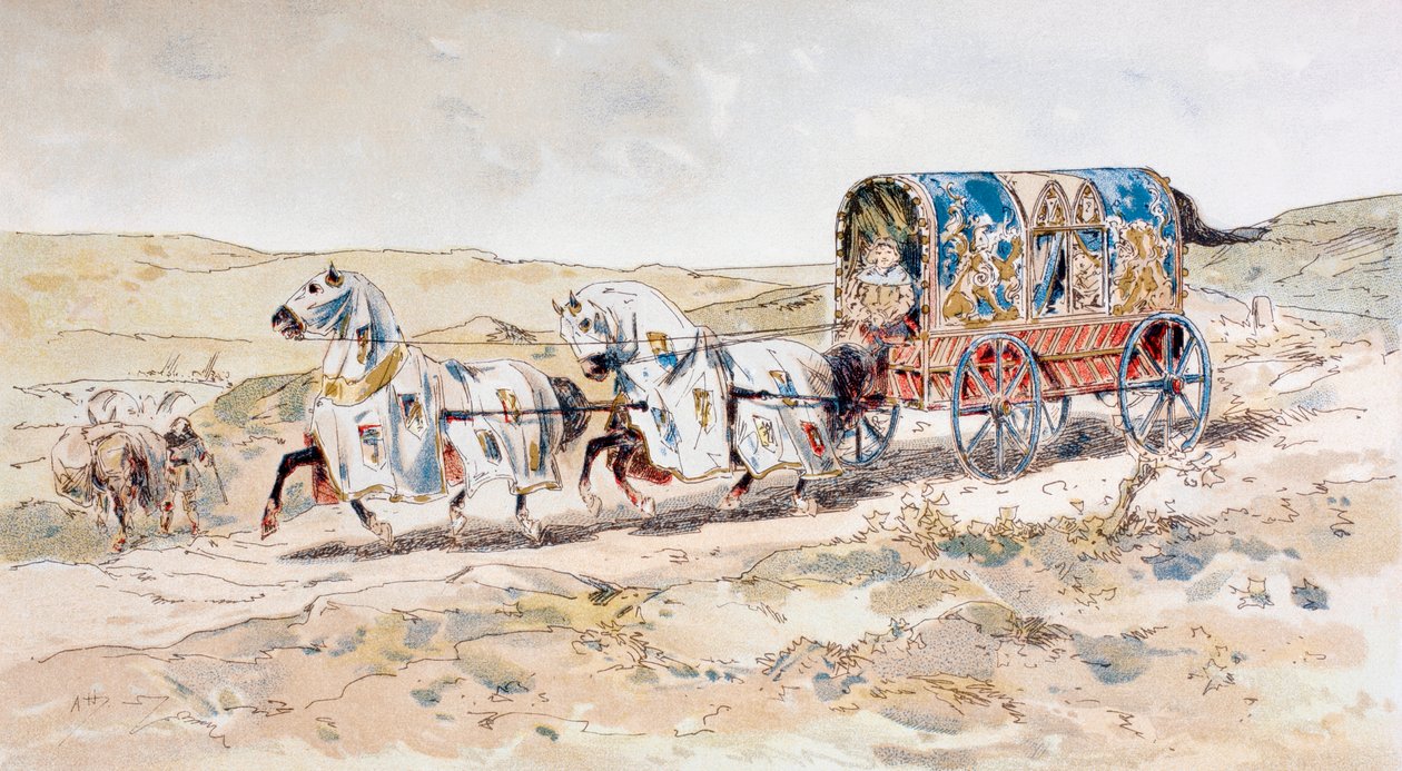 Pferdewagen für Damen aus dem 13. Jahrhundert, 1886 von Armand Jean Heins