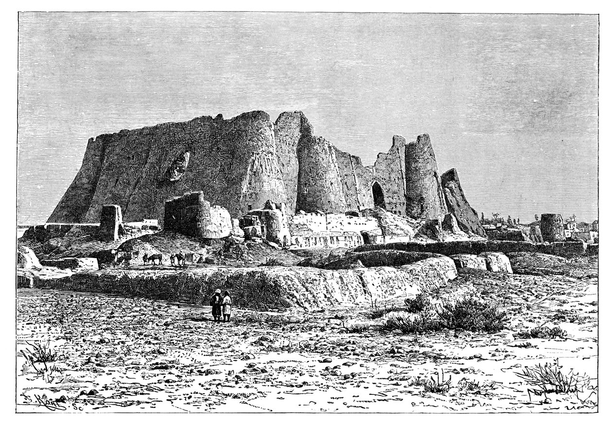 Die zerstörte Festung von Veramin, Persien Iran, 1895 von Armand Kohl