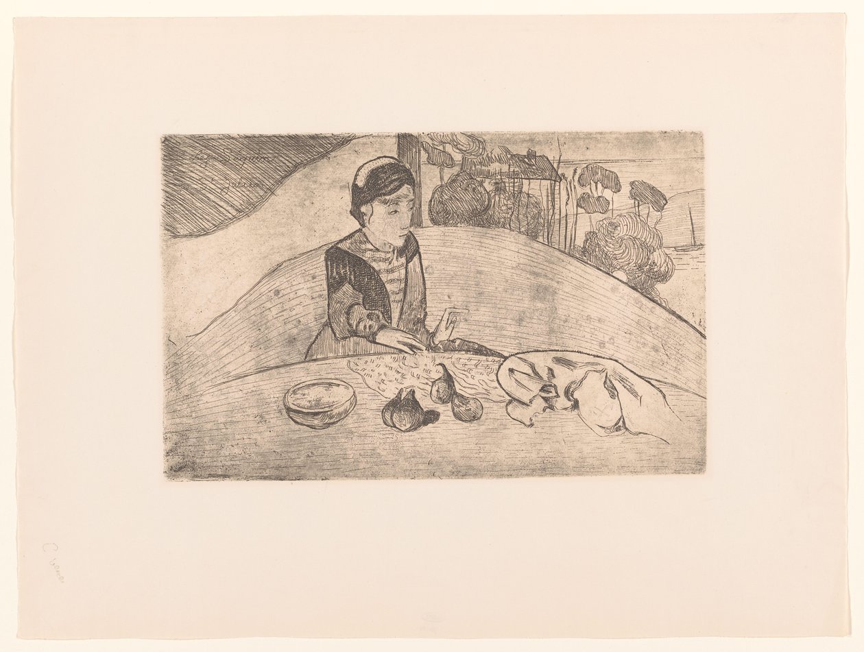 Bretonische Bäuerin am Tisch von Armand Seguin (possibly)