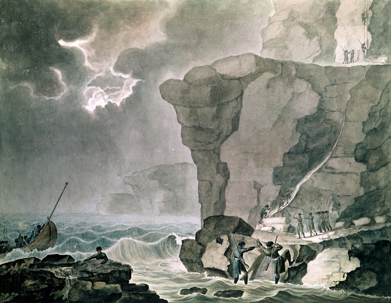 Landung der Verschwörer in der Cadoudal-Affäre an der Klippe von Biville bei Dieppe, 16. Januar 1804 von Armand de Polignac