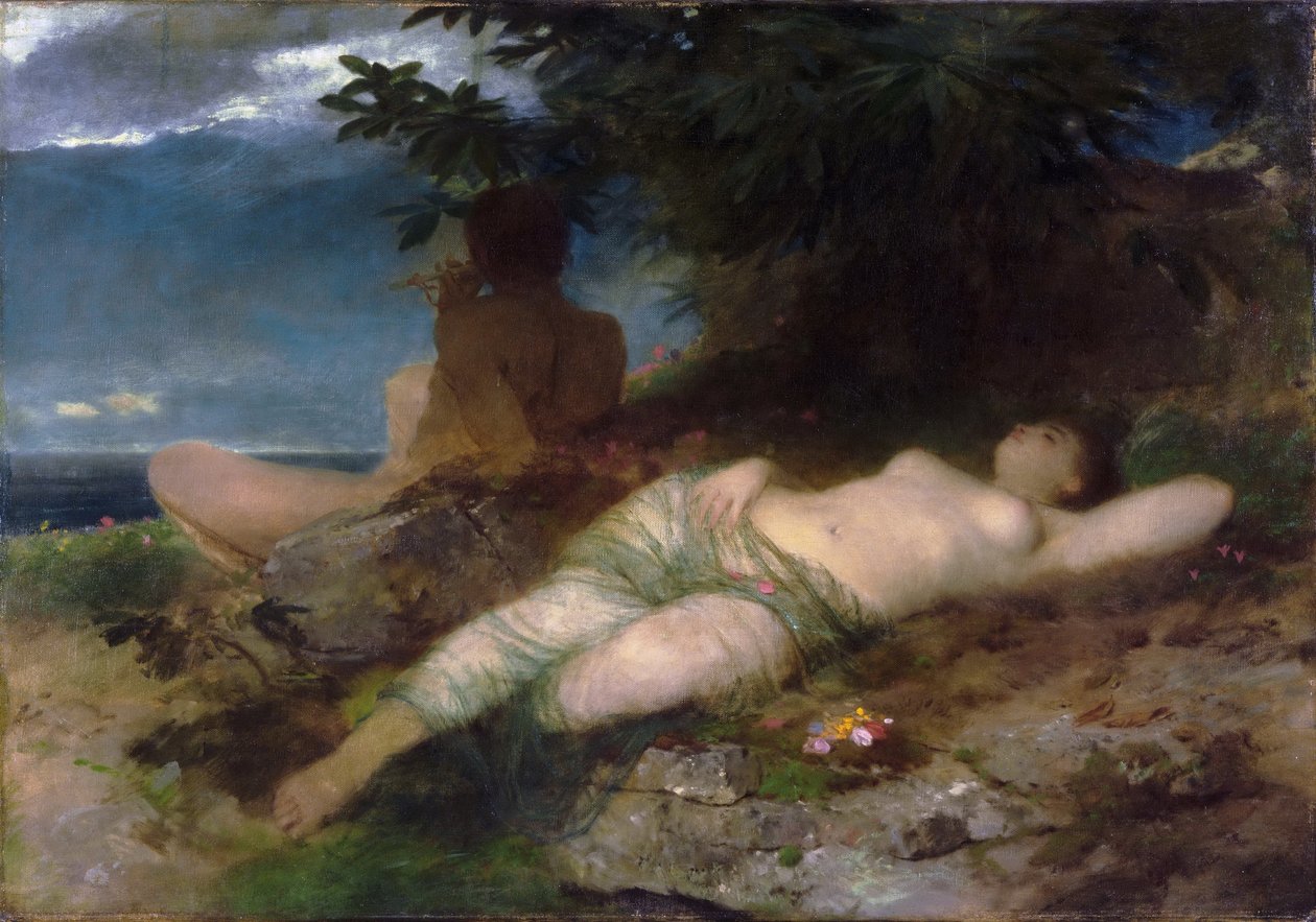 Nymphe und Satyr von Arnold Böcklin