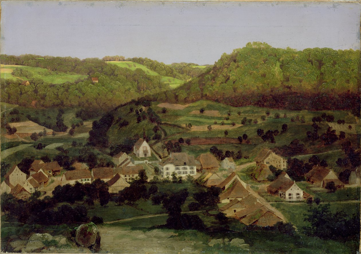 Ansicht des Dorfes Tenniken, 1846 von Arnold Böcklin