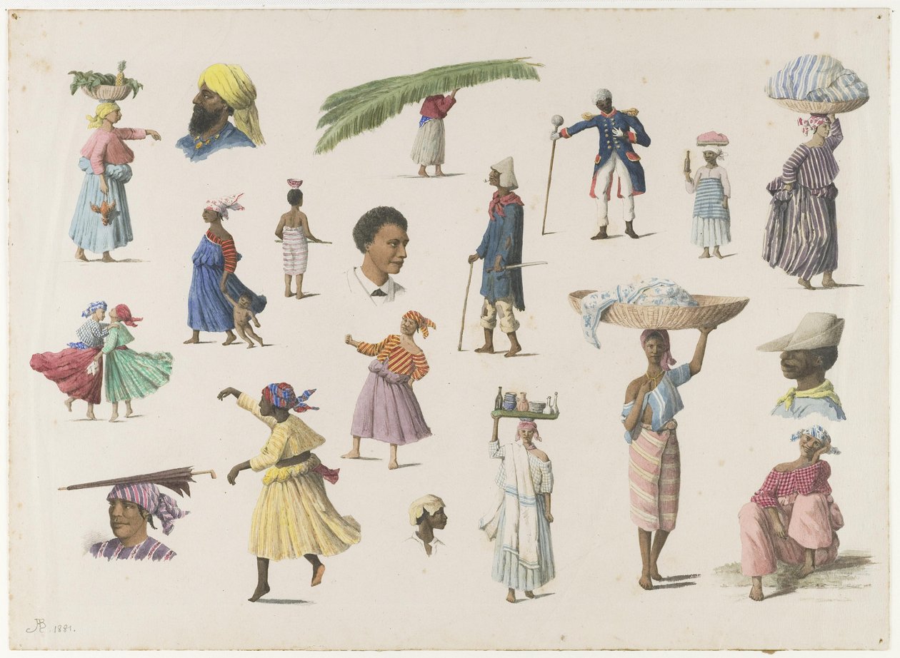 Verschiedene Typen von Surinamern von Arnold Borret