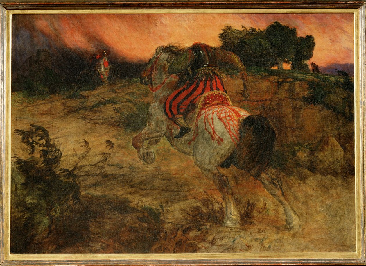 Astolphe flieht mit dem Kopf des Riesen Orrile von Arnold Böcklin