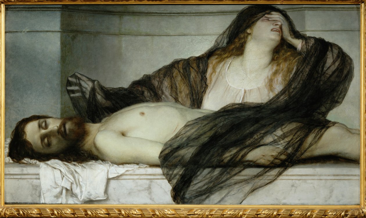 Maria Magdalena beweint den toten Christus von Arnold Böcklin