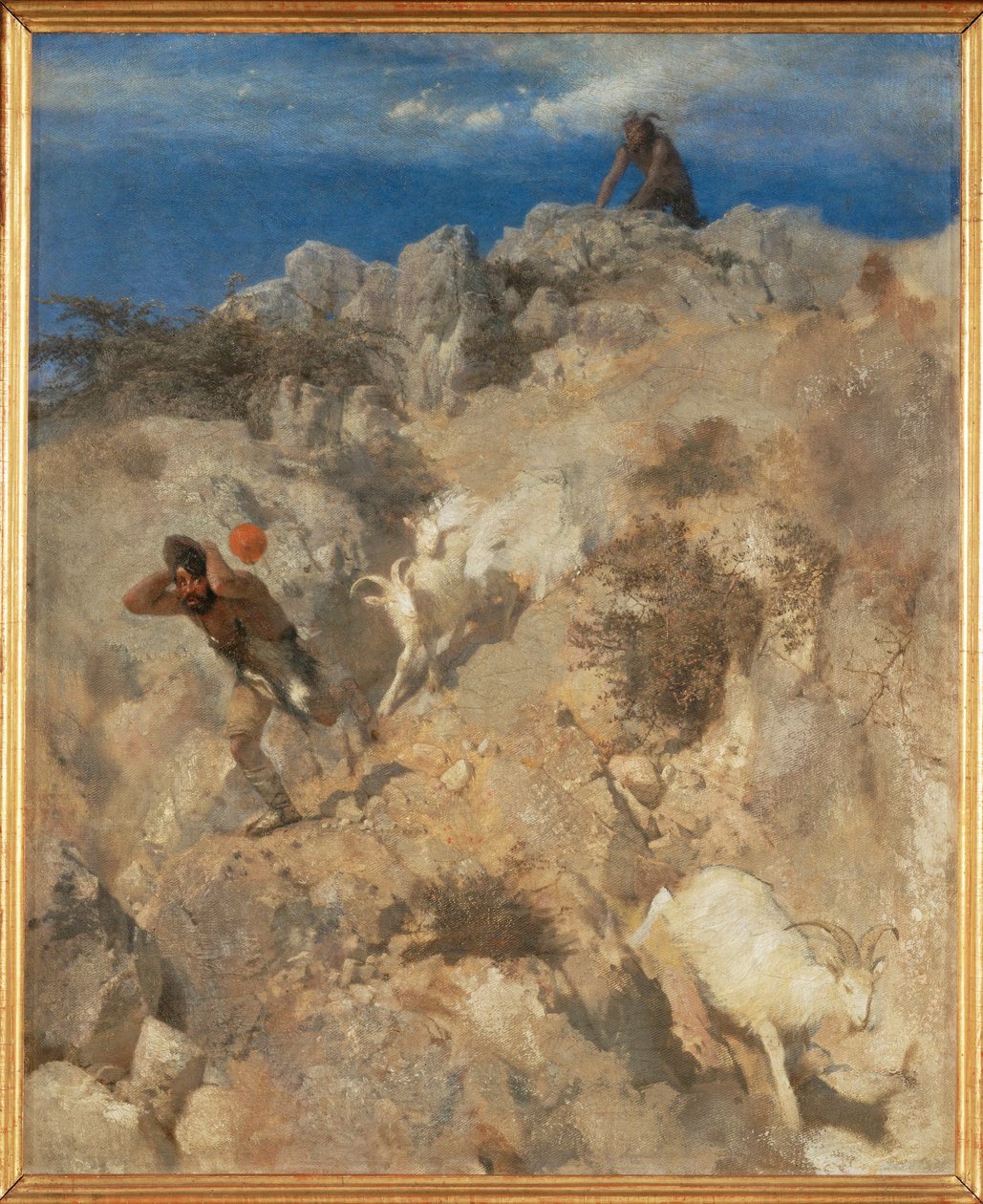 Pan erschreckt einen Hirten von Arnold Böcklin