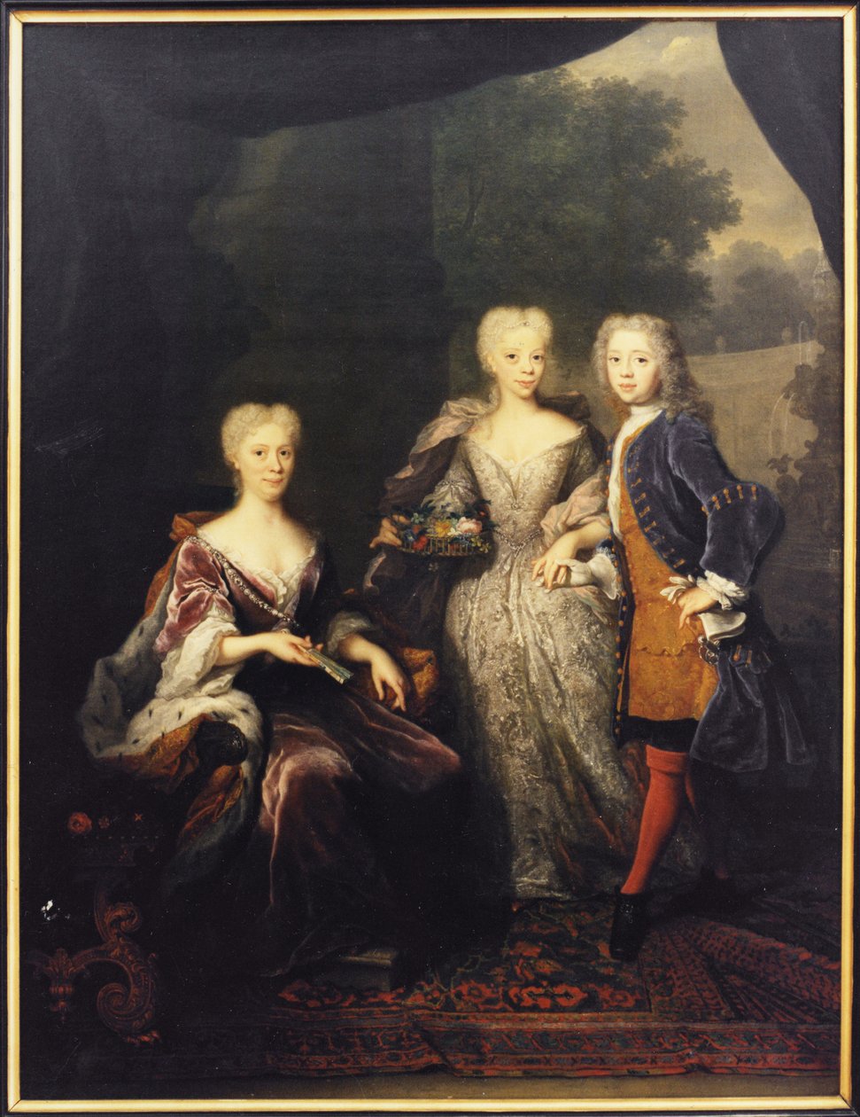 Landgräfin Marie Louise von Hessen-Kassel (1688-1765), Prinzessin von Oranien, mit ihren Kindern, von Arnold Boonen von Arnold Boonen