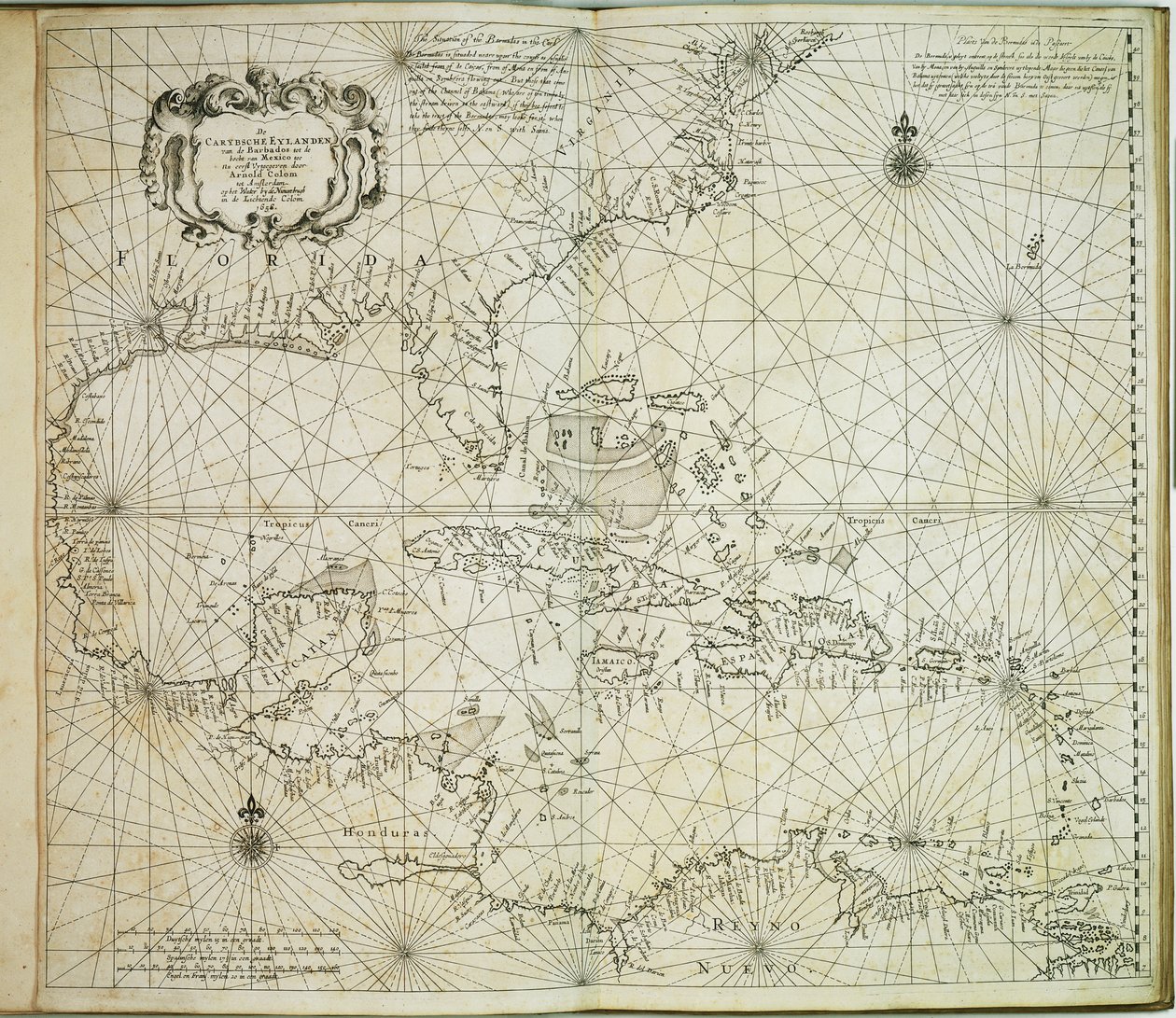Die Carybschen Inseln von Barbados bis zur Biegung von Mexiko von Arnold & Colom Jacob Aertsz (1600 73) Colom