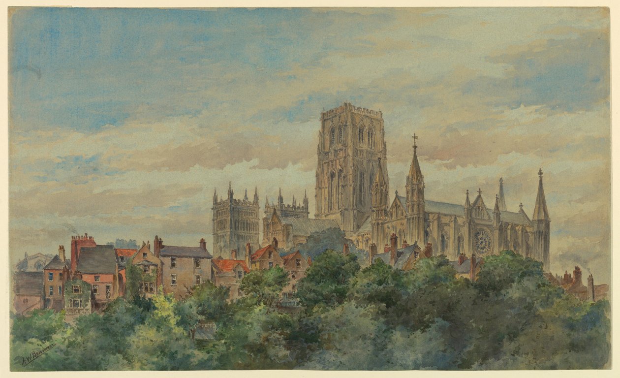 Ansicht der Kathedrale von Durham, 1883 von Arnold William Brunner