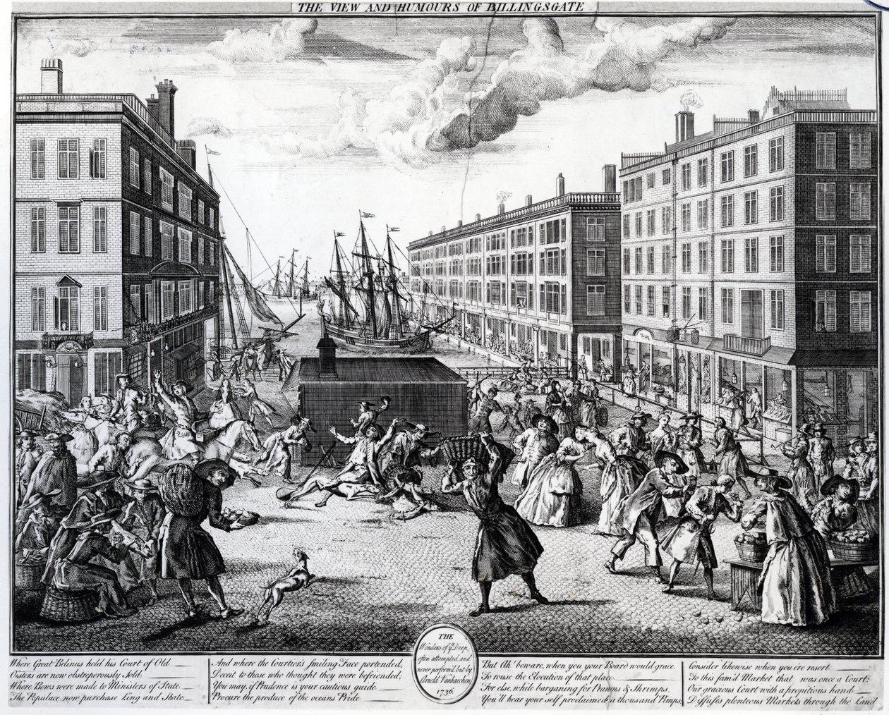 Die Aussicht und die Launen von Billingsgate, 1736 von Arnold van Haecken