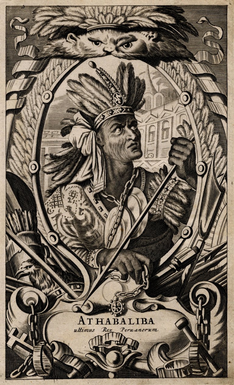 Porträt von Atahualpa, König von Peru von Arnoldus Montanus