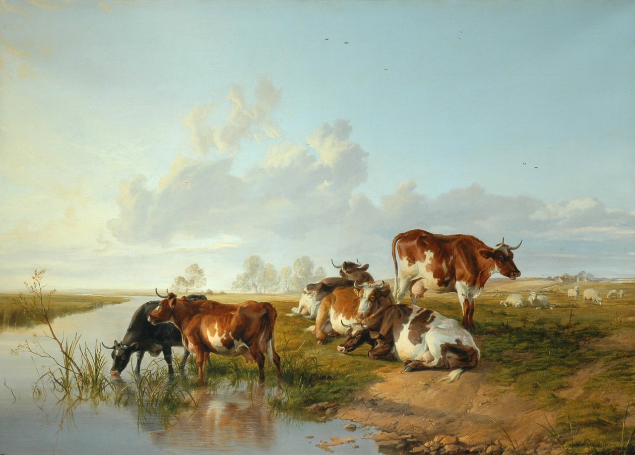 Landschaft mit Vieh in der Nähe von Wool, Dorset von Arthur Douglas Peppercorn