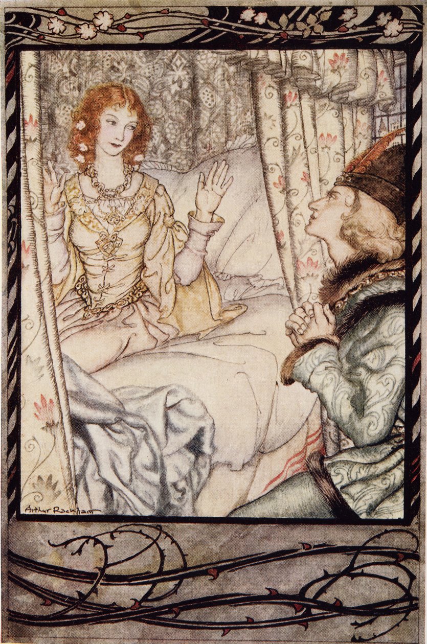 Bist du es, mein Prinz? Ich habe sehr lange auf dich gewartet, aus The Arthur Rackham Fairy Book, veröffentlicht 1933 von Arthur Rackham