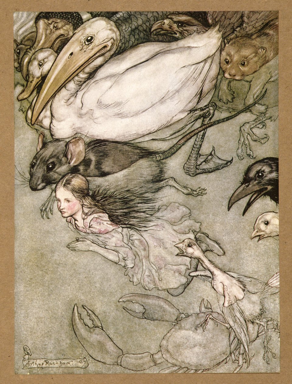 Der Tränensee (aus Alice im Wunderland von Lewis Carroll) von Arthur Rackham