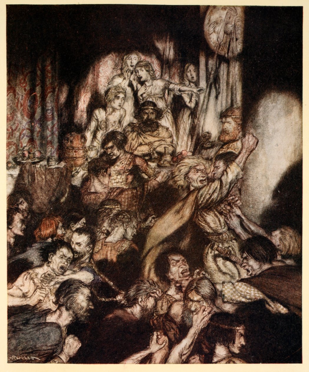 Der Bankettsaal war in Aufruhr, Illustration aus 