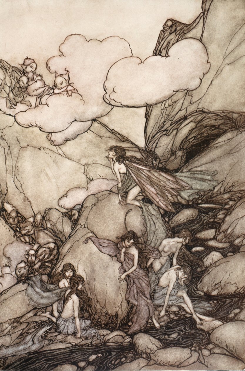 Diese Feenberge, aus Rip Van Winkle von Washington Irving, veröffentlicht 1910 von Arthur Rackham
