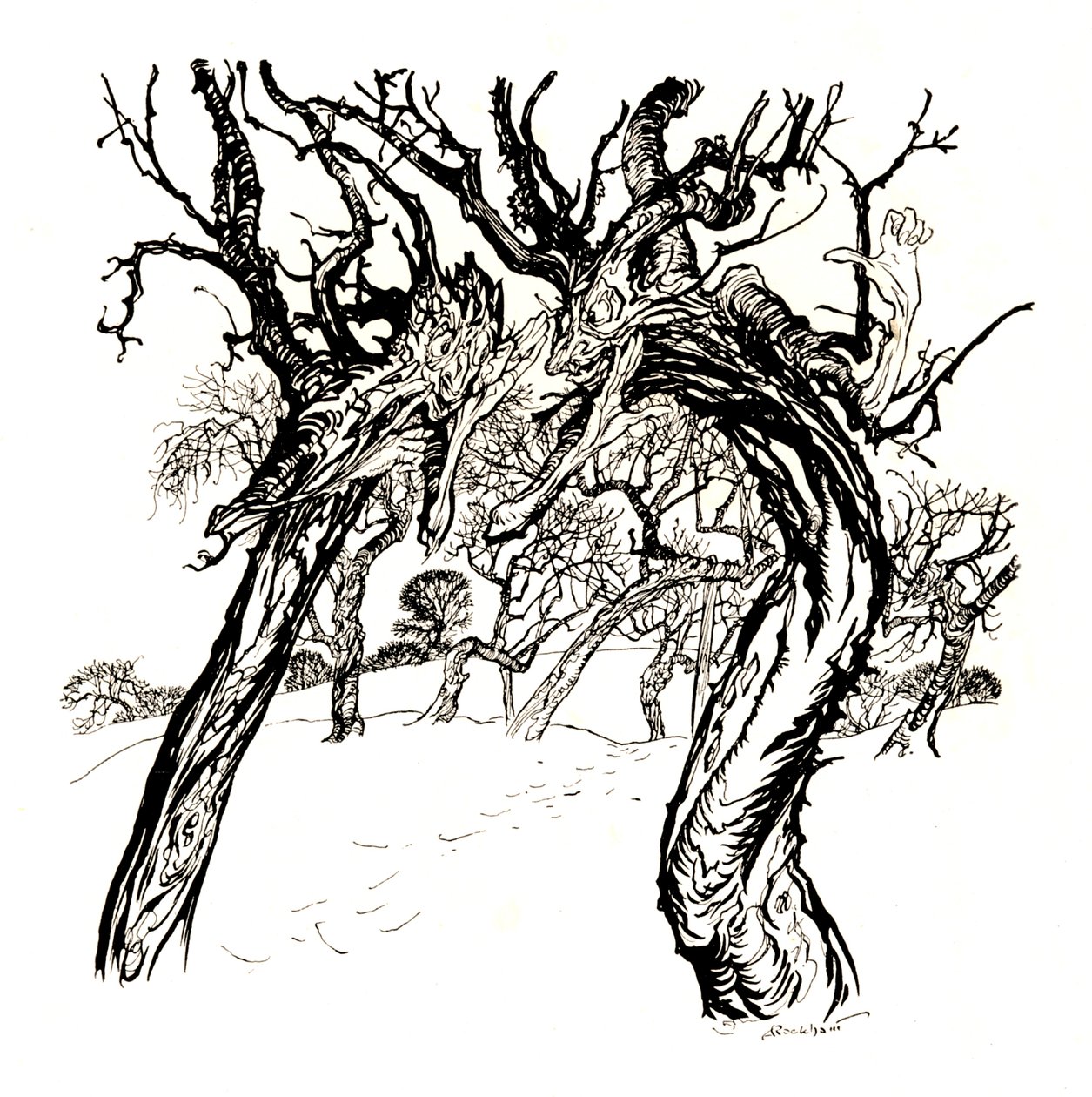 Flüsternde Bäume, aus A Dish of Apples, 1917, 1923 von Arthur Rackham