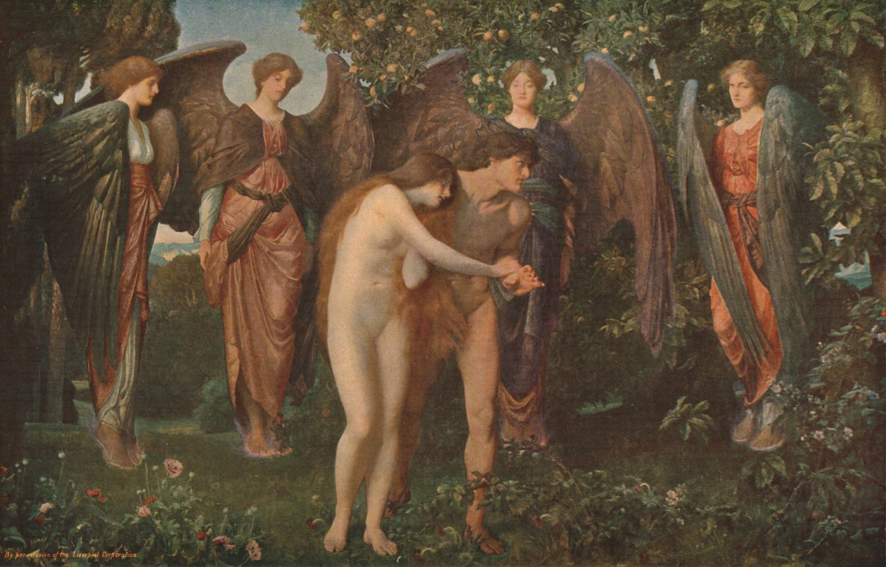 Die Vertreibung von Adam und Eva aus Eden, 1897, ca. 1930 von Arthur Trevethin Nowell