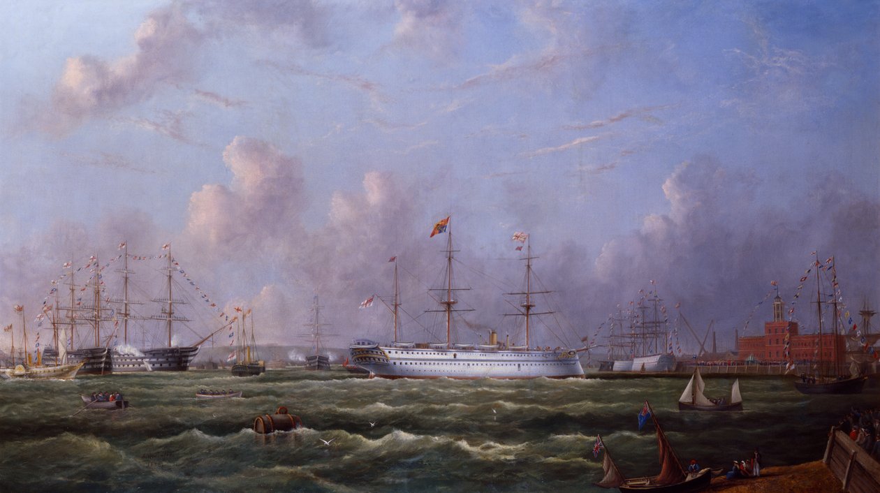 Das indische Truppenschiff "Serapis" bei der Ankunft in Portsmouth von Arthur Wellington Fowles